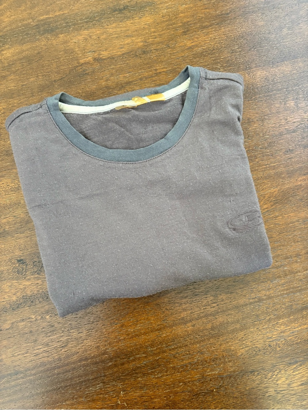 Icebreaker Shirt Mens Large Gray Superfine Merino 190 Ringer Tee Regular Fit - Picture 9 of 11